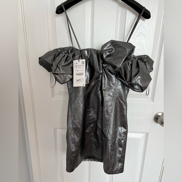 Zara Voluminous Short Silver Dress - Picture 5 of 7